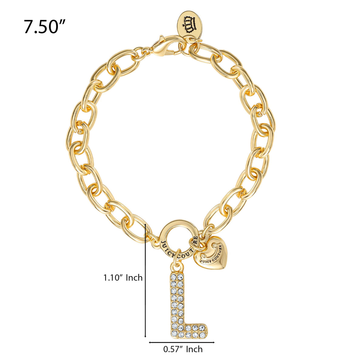 Glam Pavé Initial Charm Bracelet Letter L
