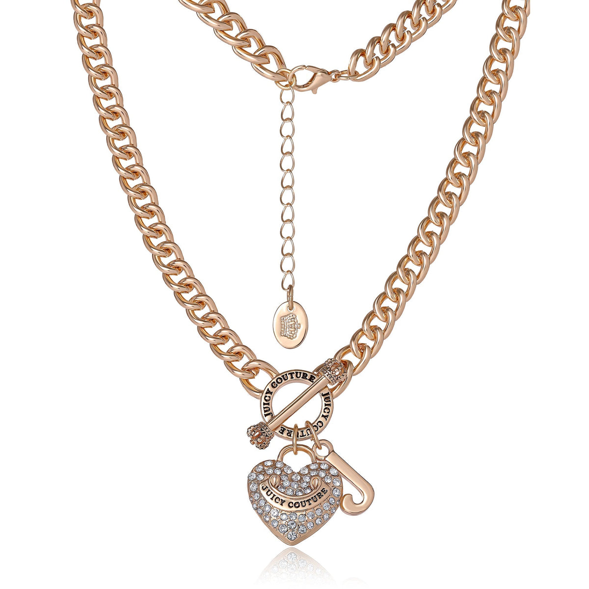 Glam Heart and Juicy Toggle Charm Necklace