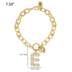 Glam Pavé Initial Charm Bracelet Letter E
