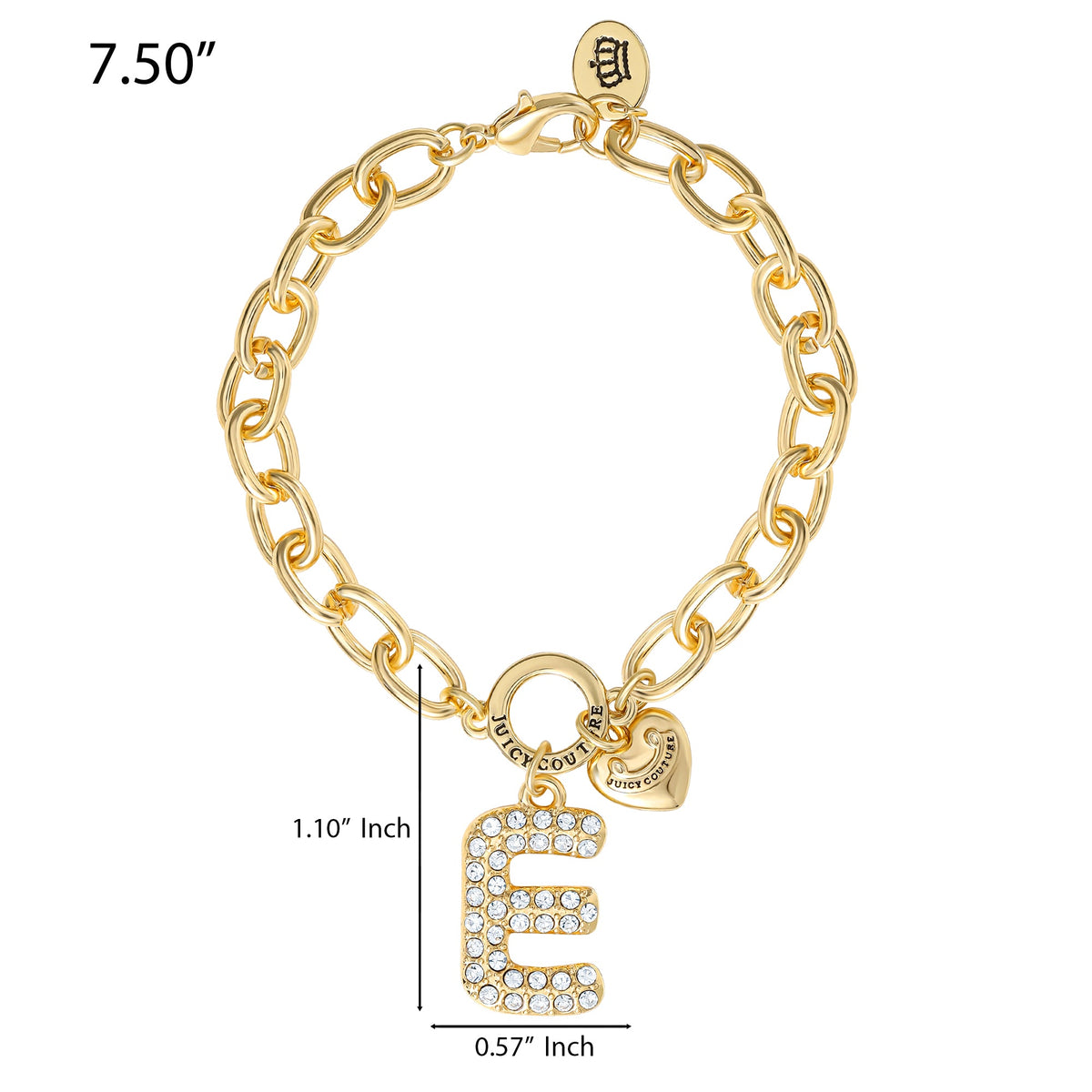 Glam Pavé Initial Charm Bracelet Letter E