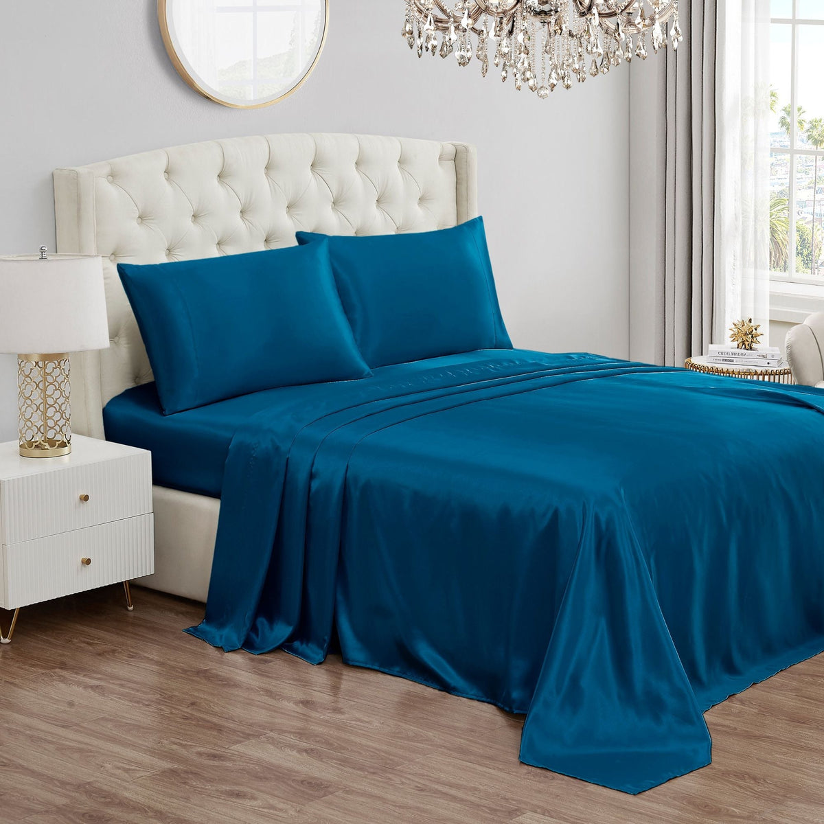 Glam Solid Satin Sheet Set