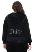 Glam Plus-Size OG Big Bling Velour Hoodie