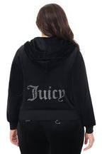 Glam Plus-Size OG Big Bling Velour Hoodie