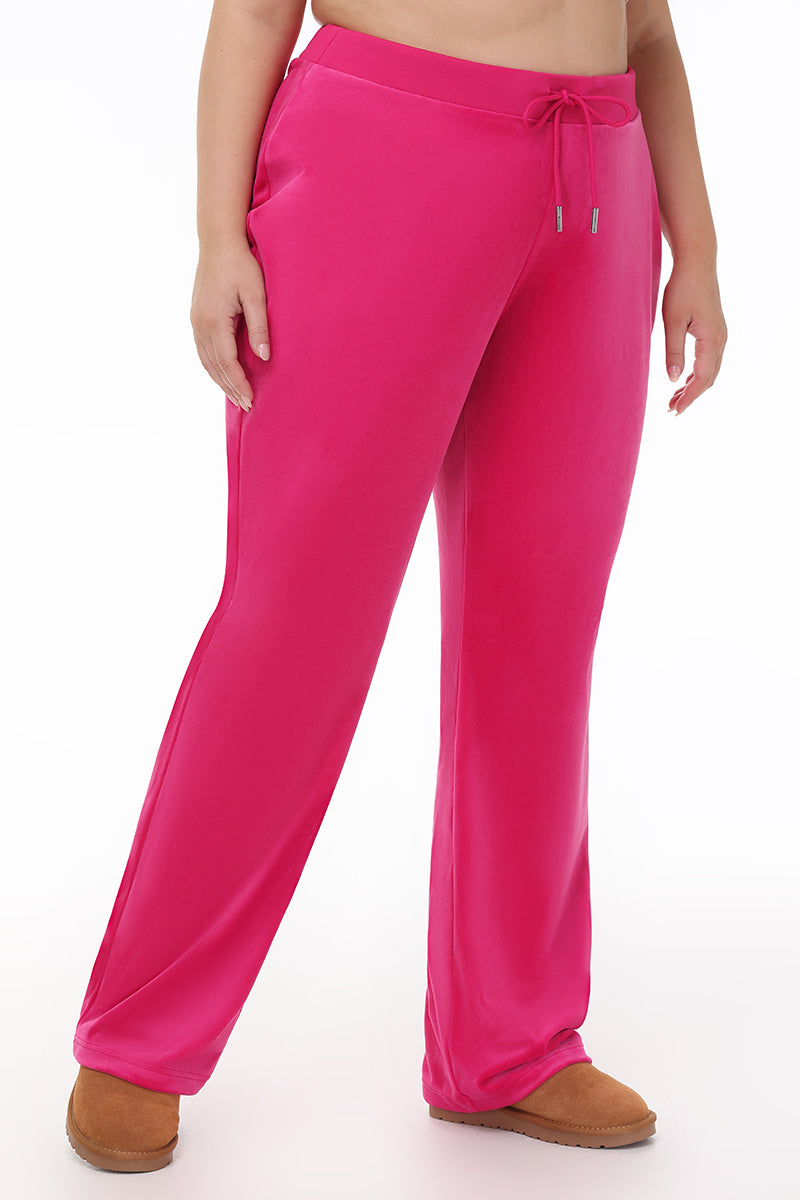 Glam Plus-Size OG Big Bling Velour Track Pants