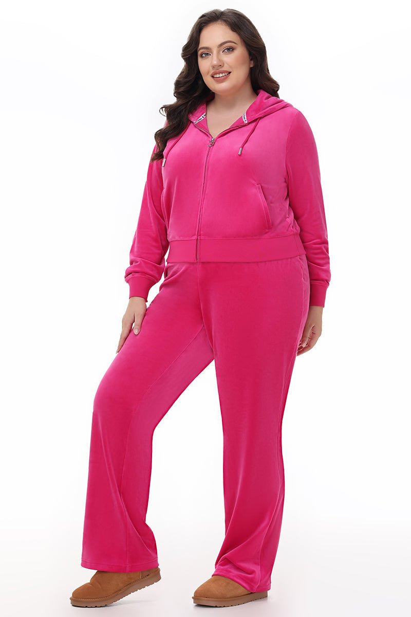 Glam Plus-Size OG Big Bling Velour Track Pants