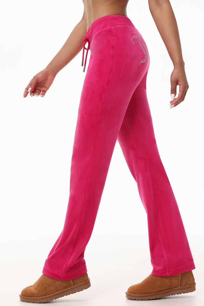 Glam OG Big Bling Velour Track Pants