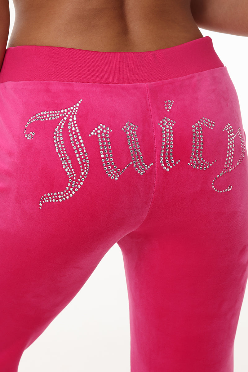 Glam OG Big Bling Velour Track Pants