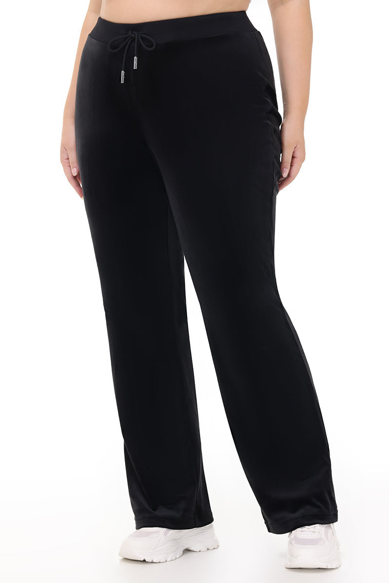 Glam Plus-Size OG Big Bling Velour Track Pants