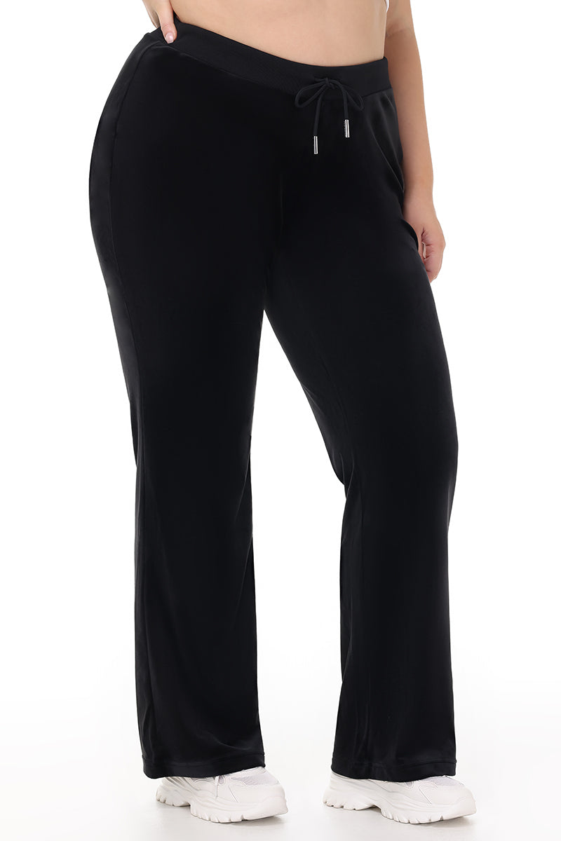 Glam Plus-Size OG Big Bling Velour Track Pants