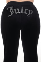 Glam Plus-Size OG Big Bling Velour Track Pants