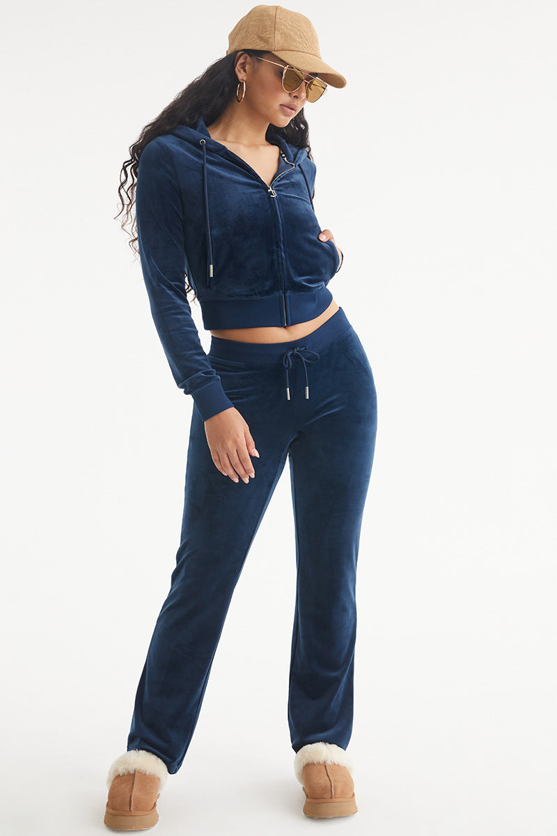 Glam Scorpio Customizable Big Bling Velour Track Pants