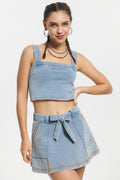 Glam Faux Denim Tank Top