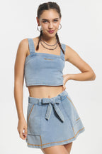 Glam Faux Denim Tank Top