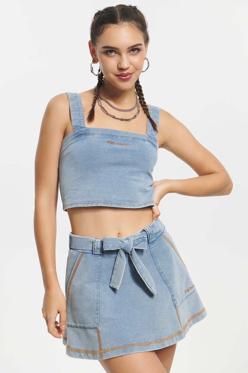 Glam Faux Denim Tank Top