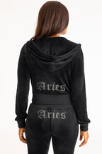 Glam Aries Customizable Big Bling Velour Hoodie