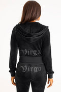 Glam Virgo Customizable Big Bling Velour Hoodie