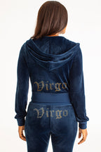 Glam Virgo Customizable Big Bling Velour Hoodie