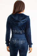 Glam Virgo Customizable Big Bling Velour Hoodie