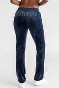 Glam Scorpio Customizable Big Bling Velour Track Pants
