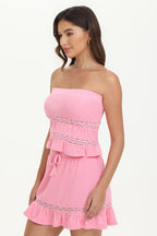 Glam Towel Terry Lace Trim Tube Top