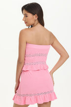 Glam Towel Terry Lace Trim Tube Top