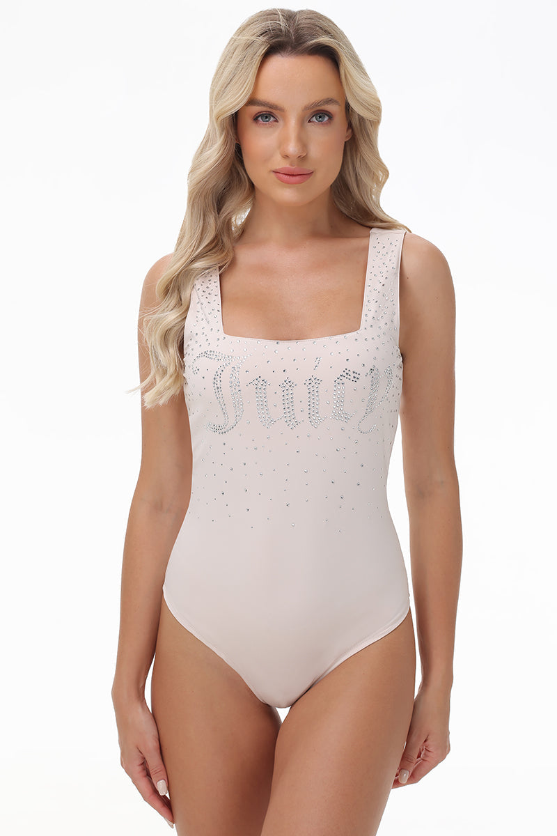 Glam Big Bling Scoop Neck Tank Bodysuit