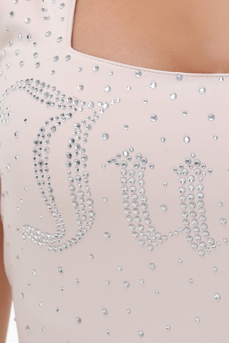 Glam Big Bling Scoop Neck Tank Bodysuit