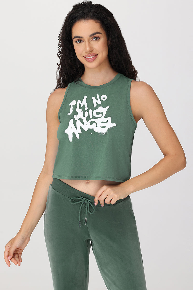 Glam Im No Juicy Angel Muscle Tank