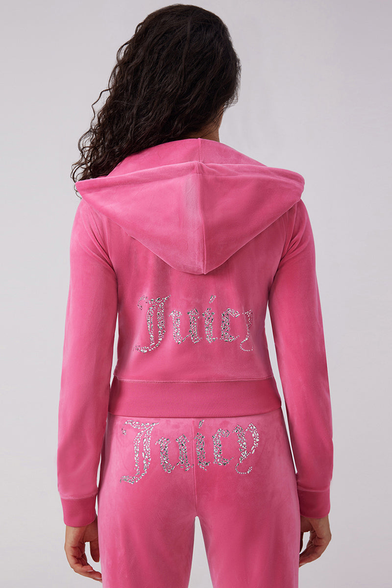 Glam Angel Couture Big Bling Velour Hoodie