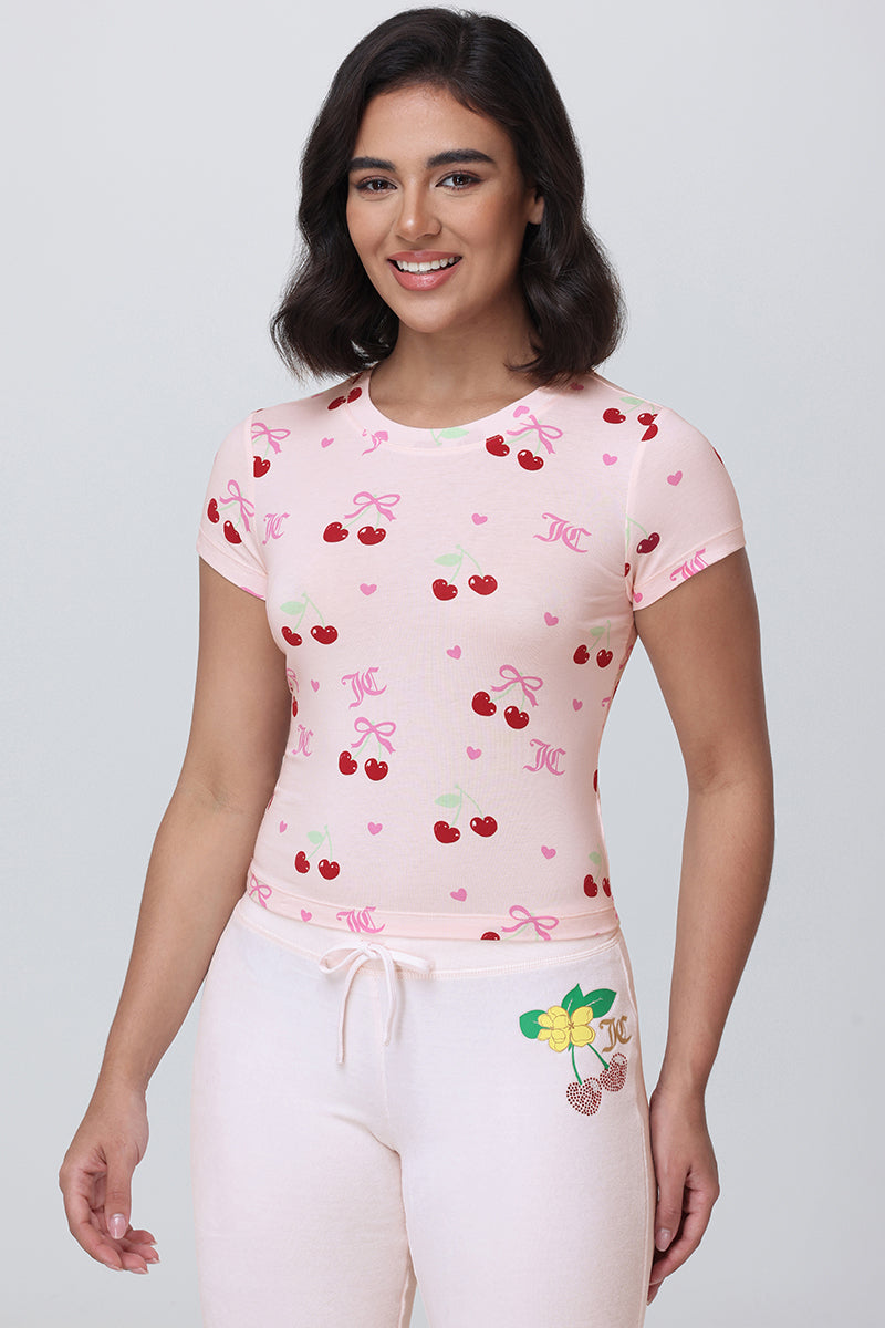 Glam All Over Cherry Baby Tee