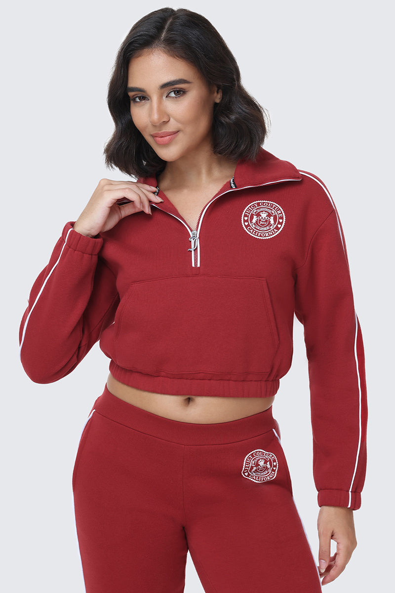 Glam Scottie Fleece Quarter Zip Sweatshirt