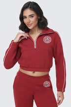 Glam Scottie Fleece Quarter Zip Sweatshirt