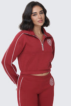Glam Scottie Fleece Quarter Zip Sweatshirt