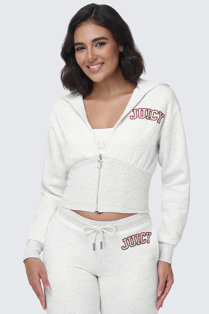 Glam Small Bling Fleece Quarter Zip Hoodie