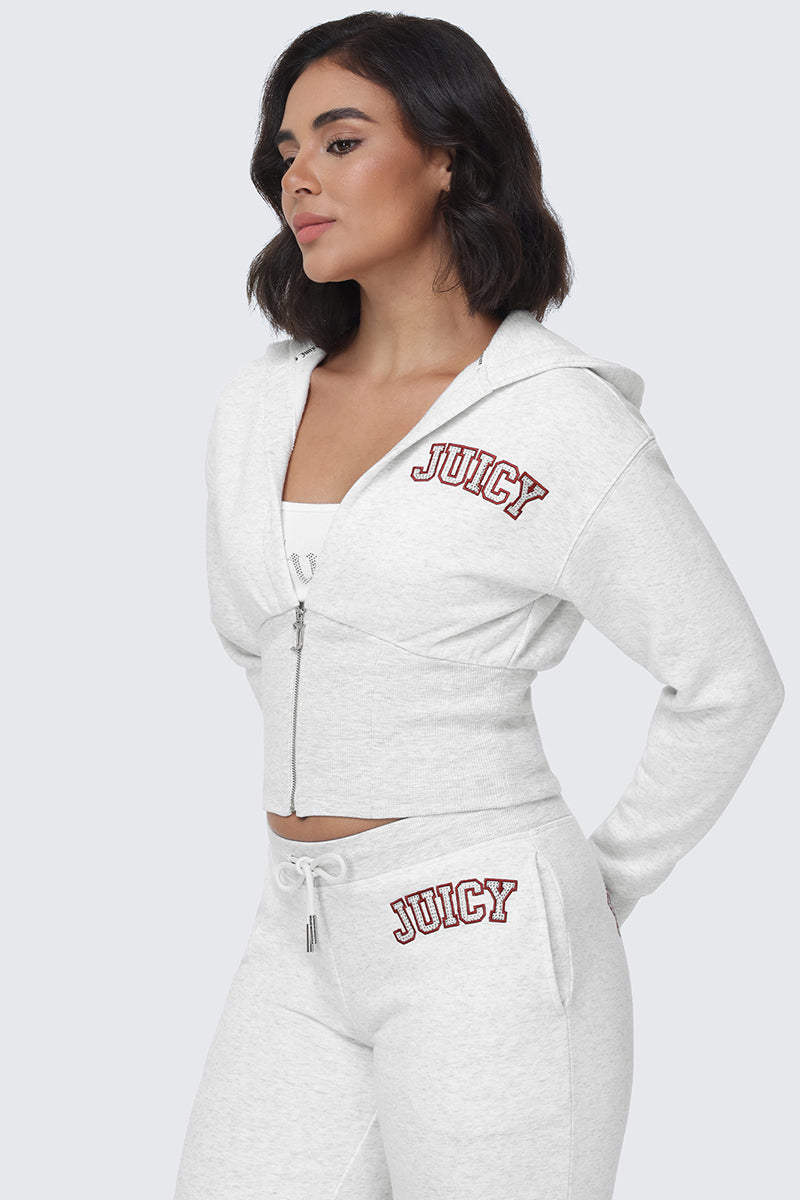 Glam Small Bling Fleece Quarter Zip Hoodie