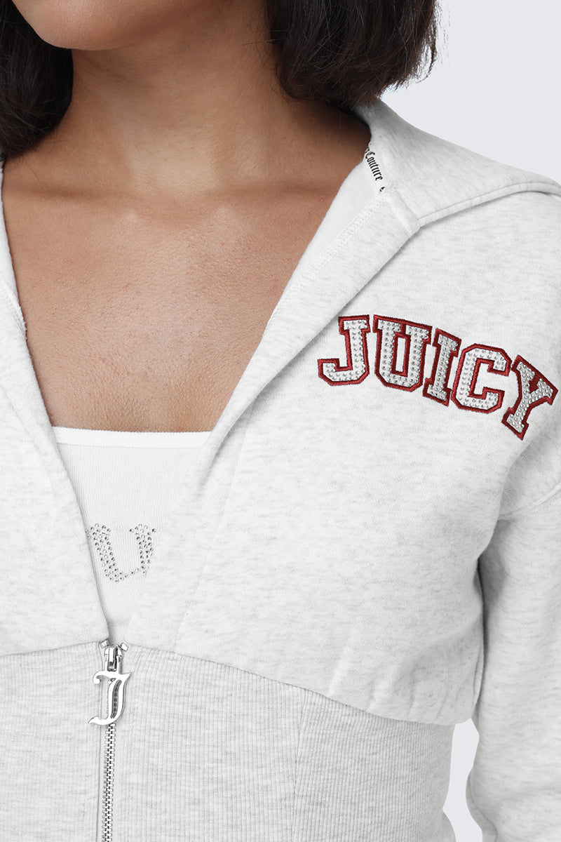 Glam Small Bling Fleece Quarter Zip Hoodie