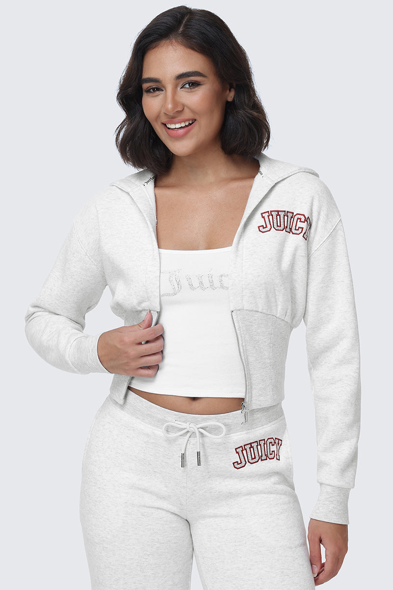 Glam Small Bling Fleece Quarter Zip Hoodie