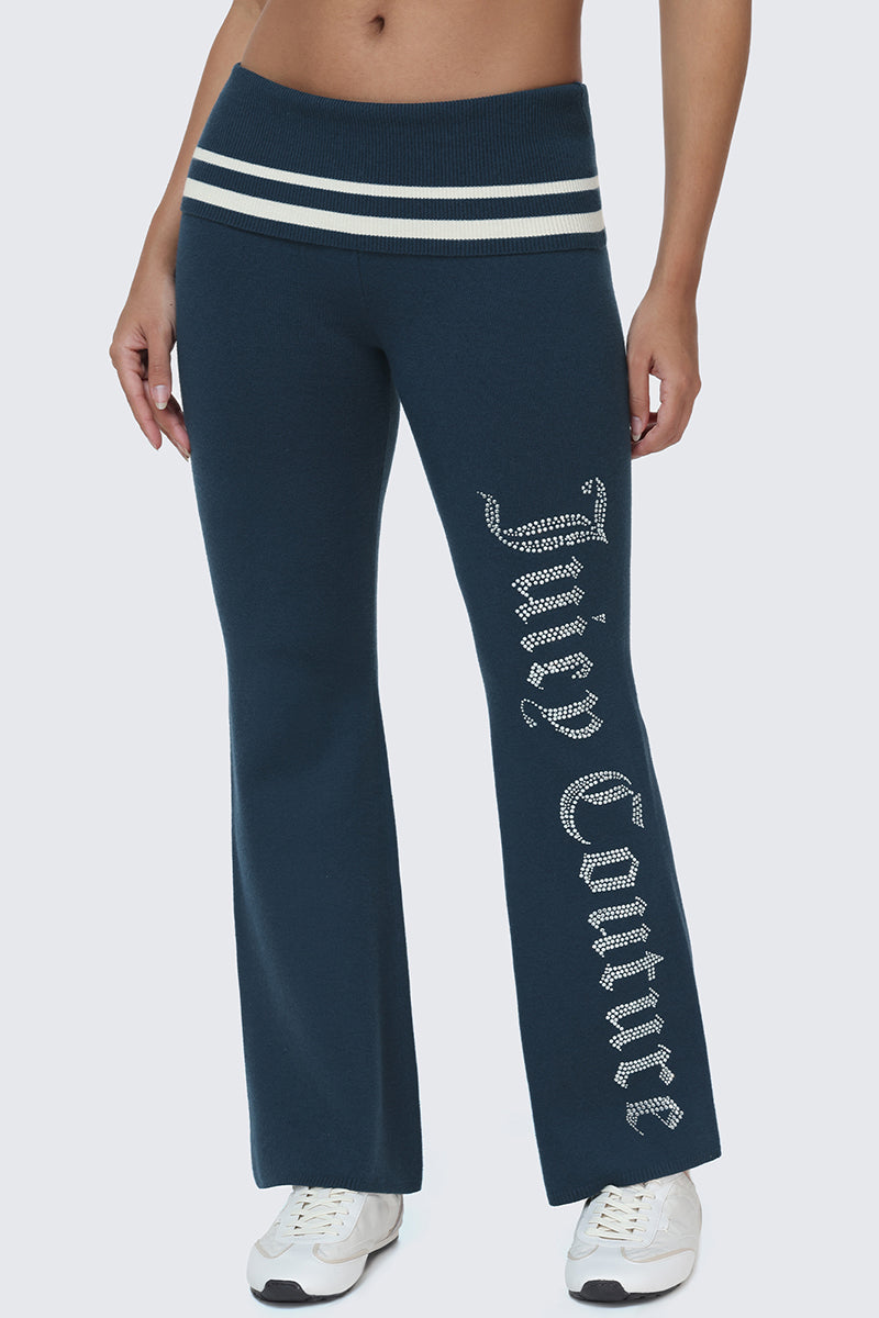Glam Big Bling Knit Flare Pants