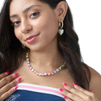 Glam Heart Charm Hoop Earrings