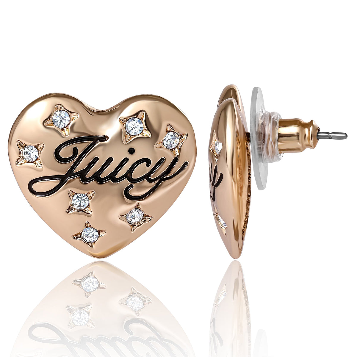 Glam Juicy Crystal-Embellished Heart Stud Earrings