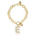 Glam Pavé Initial Charm Bracelet Letter E