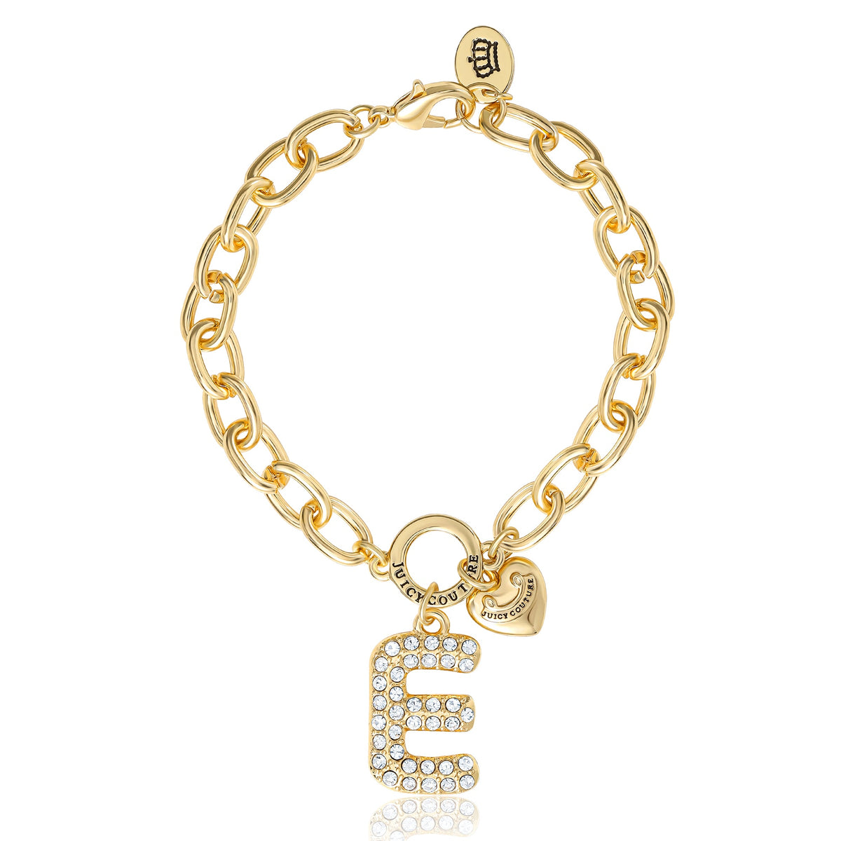 Glam Pavé Initial Charm Bracelet Letter E