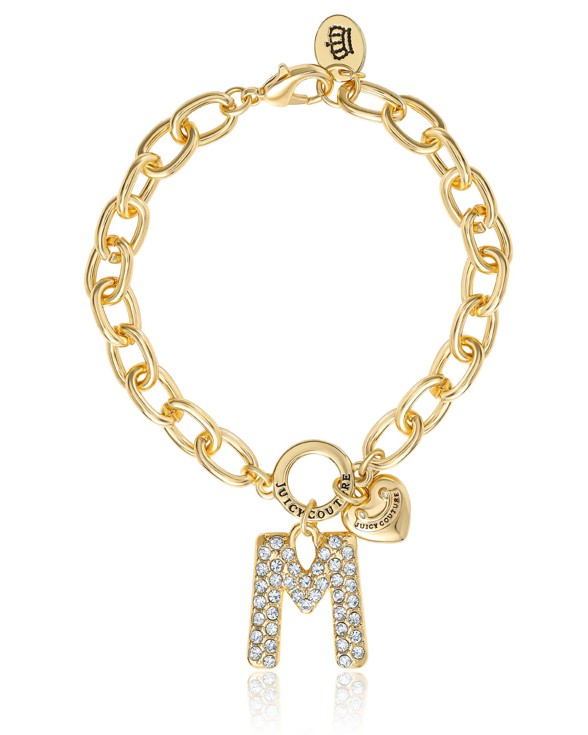 Glam Pavé Initial Charm Bracelet Letter M
