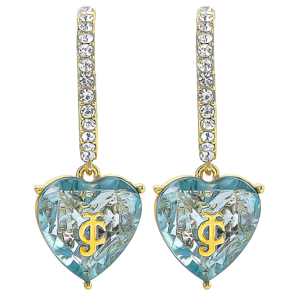 Glam Heart Charm Hoop Earrings