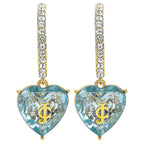 Glam Heart Charm Hoop Earrings