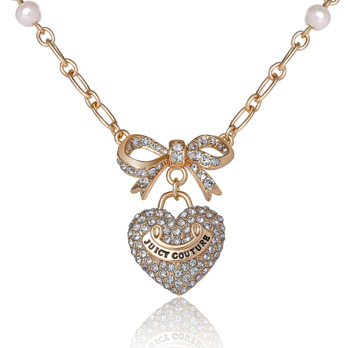 Glam Pearl Heart Pendant Necklace