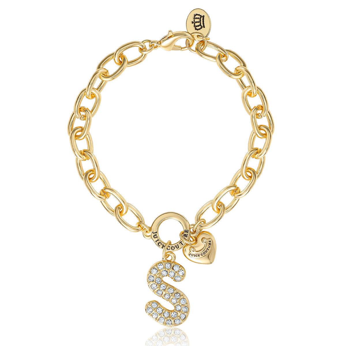 Glam Pavé Initial Charm Bracelet Letter S