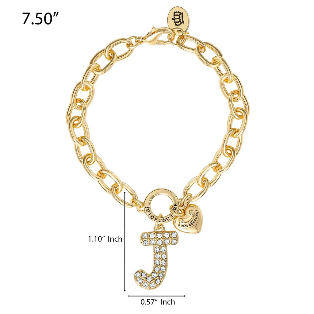Glam Pavé Initial Charm Bracelet Letter J