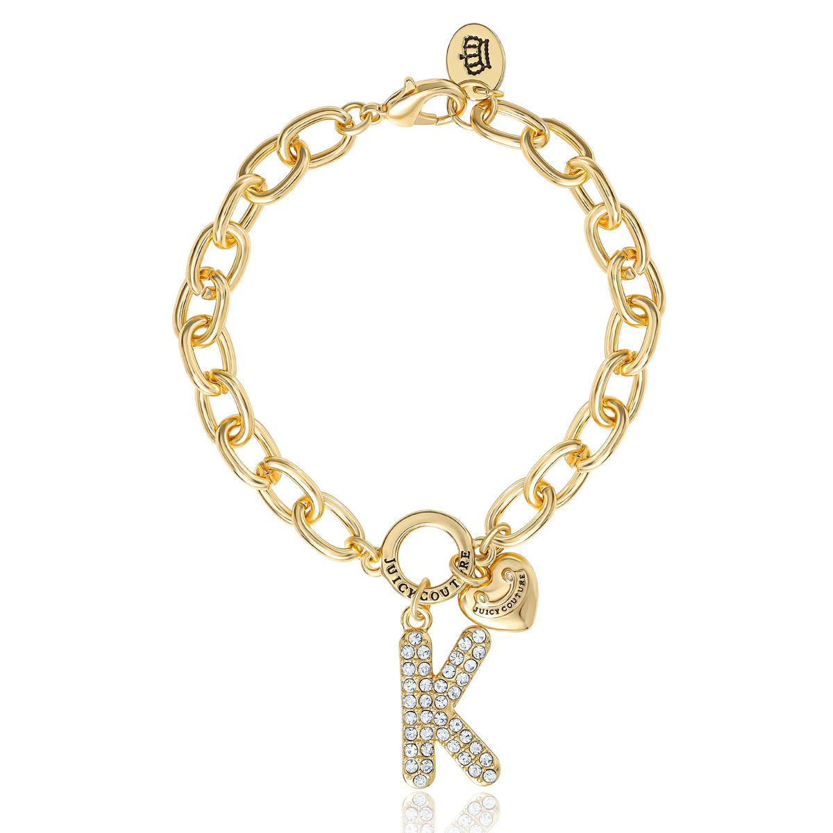 Glam Pavé Initial Charm Bracelet Letter K