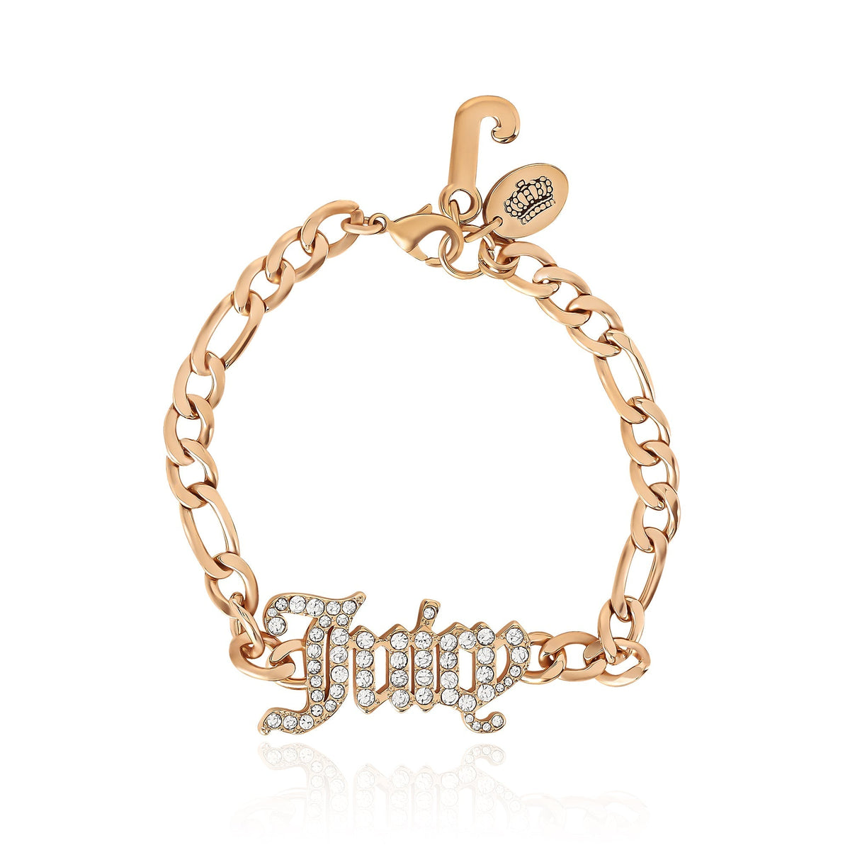 Glam Juicy Script Crystal Chain Bracelet